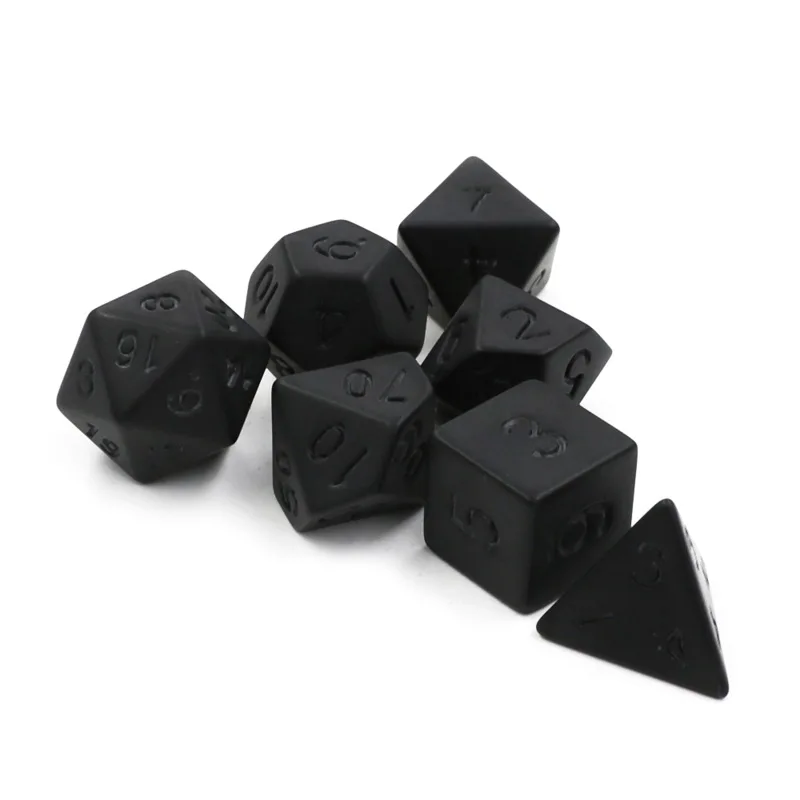 Game Token Counter - 7pcs/lot Matte Black Dice Set D4
