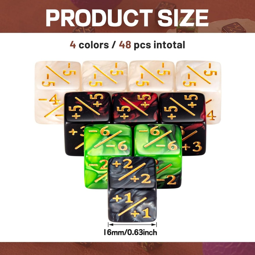 48 Pcs Counter Dice -1/+1 Coun - Game Token Counter recension och pris