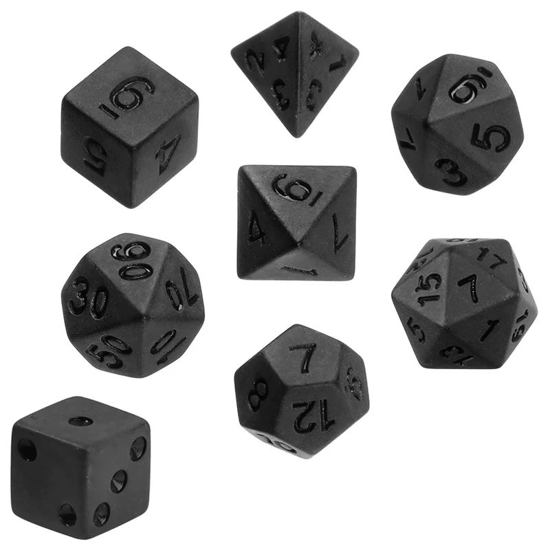 7pcs/lot Matte Black Dice Set  - Game Token Counter recension och pris
