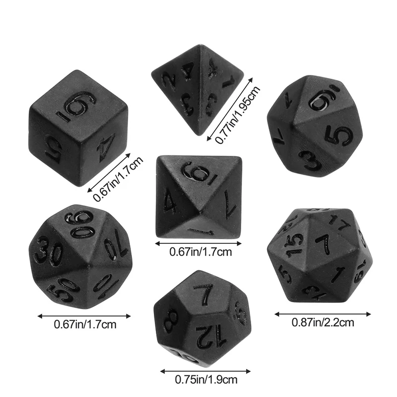 7pcs/lot Matte Black Dice Set  - Game Token Counter recension och pris